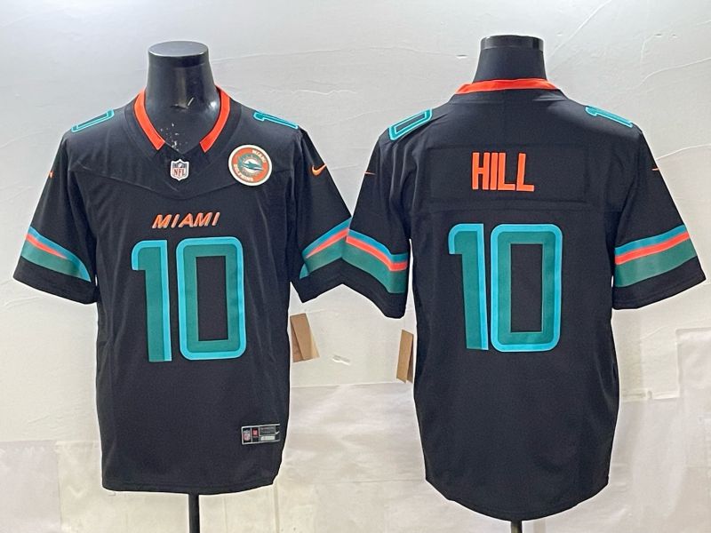 Men Miami Dolphins 10 Hill black Nike 2025 Limited Nike NFL Jersey 07